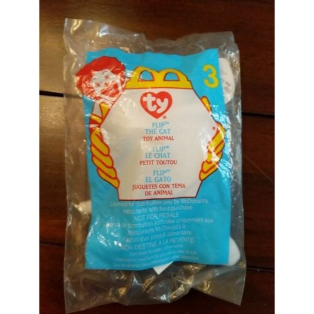 NEW Unopened McDonalds Happy Meal Toy 2000 Ty Beanie Babies Flip The Cat